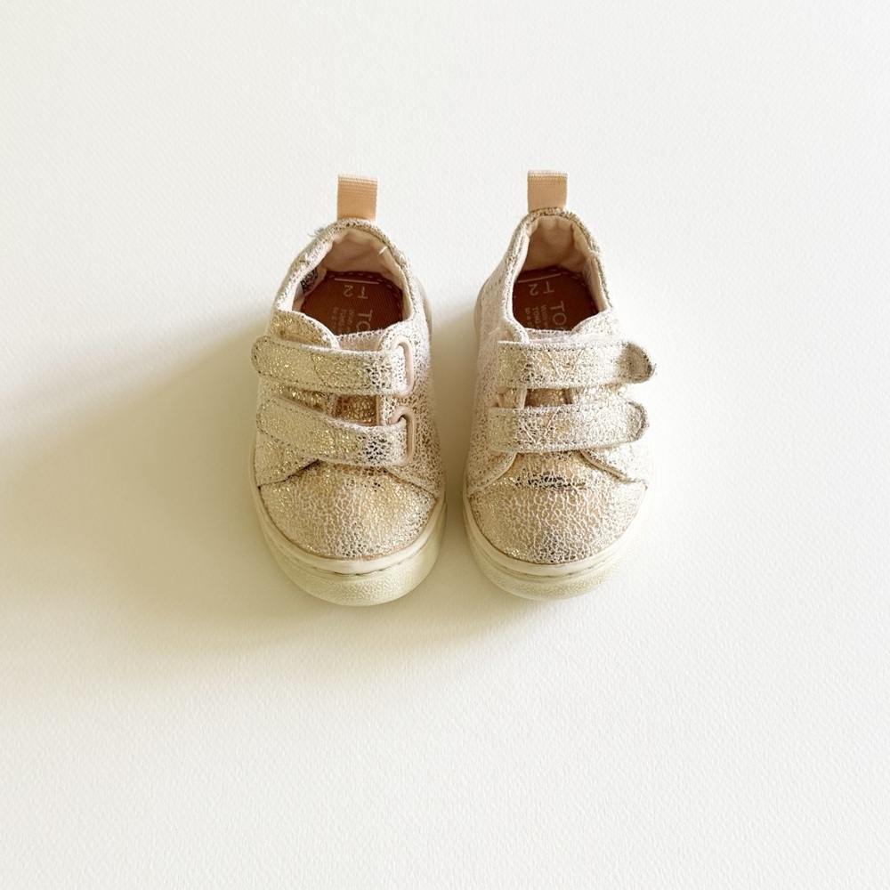 Toms Toddler Rose Gold Crackle Foil Lenny Sneaker - Picture 13 of 13